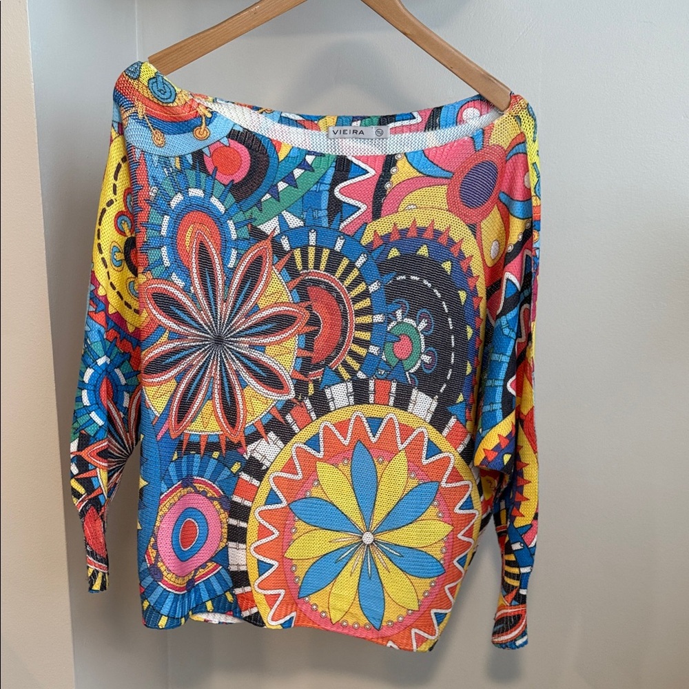 Italy Geometric Pop Art Sweater Top long sleeve